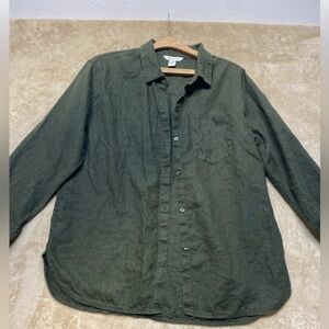 Athleta Retreat linen long sleeve shirt sz L